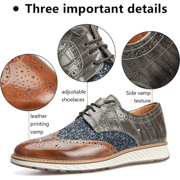 Men\'s Brown Oxford Shoes Casual Shoes for Men Casual Dress Shoes for Men main image 4